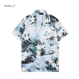 Men de créateur t-shirt Bouton Bouton Up Us Breasted Print Mens Hawaii Floral Casual Shirts and Short Womens Loose Silk Shirt Tees Men Tshirt Sandy Beach Shorts 391
