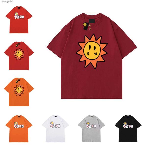 Hommes Designer T-shirt Smiley Sun Cartes à jouer Tee Femmes Impression graphique Tshirt Tendance d'été à manches courtes Chemises décontractées High Street Drews House Grossiste