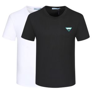 Hommes Designer Tee T-shirt 23SS Triangle Étiquette Imprimer Coton à manches courtes Femmes Blanc M-3XL