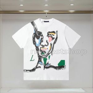 Men Designer Tee T Shirt Italia Graffiti Patrón de letra impresa Camisetas de manga corta Mujeres de algodón Camiseta negra S-2xl