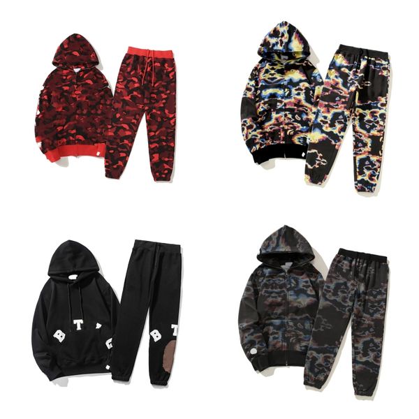 hommes designer survêtement hommes ensembles survêtement survêtements survêtements sport séchage rapide coupe surdimensionnée multi poche requin bleu sweat à capuche vert rouge fermeture éclair sweats à capuche M-3XL5 couleurs