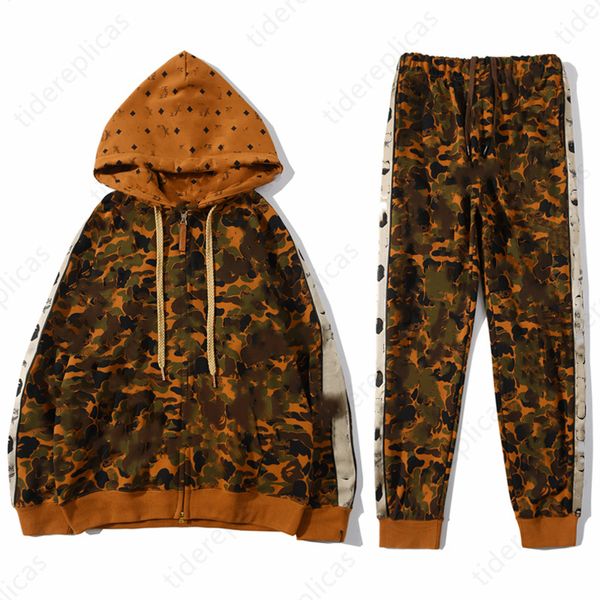 hommes designer survêtement hommes ensembles survêtement survêtements survêtements sport coupe surdimensionnée à séchage rapide Camo Multi Pocket requin bleu sweat à capuche vert rouge fermeture éclair sweats à capuche M-3XL