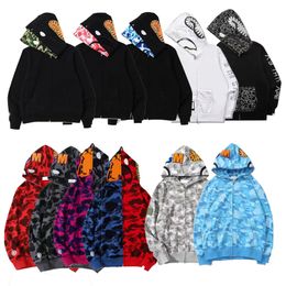 Heren Designer Dames Shark Hoodie Luipaardprint hoodie Hoge kwaliteit volledige ritssluiting Heren en Dames Winter Camouflage jas Ape Hoodie Herfst Winter hoodie