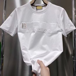 Men Designer Camisa para mujer Carta de moda Camiseta redonda de cuello redondo en blanco y negro Camiseta de gran tamaño