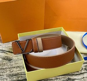 Men Designers Belts damesheren mode casual business metal buckle lederen riem breedte 38 cm gele box5833005