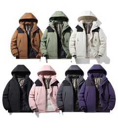 Diseñadores de hombres diseñan chaqueta de invierno de gran tamaño con capucha bordada parka cálida chaqueta de plumón para hombre abrigo con letras bordadas monos