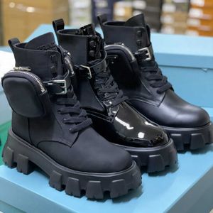 Mannenontwerpers Rois Boots Ankle Martin Boots Nylon Boot Militaire geïnspireerde gevechtsschoenen nylon bouch bevestigd aan het enkelplatform Heels schoenen No43