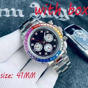 Heren diamanten horloge Luxe horloge Designer horloge Beroemd merk horloge moissanite horloge 41MM Rubberen roestvrijstalen band Mode luxe diamanten horloge voor mannen naviforce