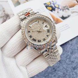 Men Diamond Watches Sier Movement Watch for Men Designer Watch voor Automatic Watch 40mm vol roestvrijstalen riemhorloges