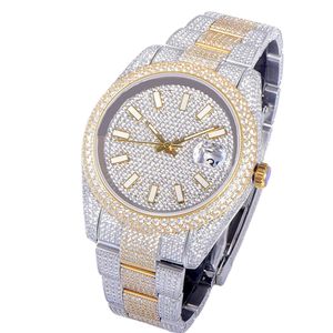 Men Diamondstudded Full Star Automatisch mechanisch 41 mm roestvrijstalen staalriem Damesontwerper Fashion armband Waterdichte highd -horloge