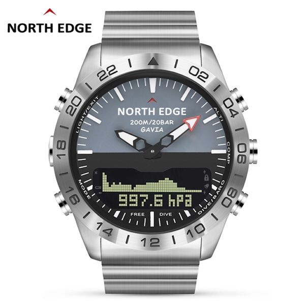 Men Dive Sports Digital Watch Mens Watchs Military Army Luxury Full Steel Business Imperproof 200m Altimeter Compass North Edge 210609 306H