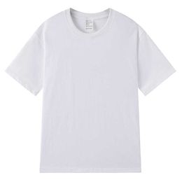 Hommes bricolage pur coton couleur unie chemise à fond ample blanc hommes T-shirt mode demi manches haute qualité à manches courtes L T-shirt V