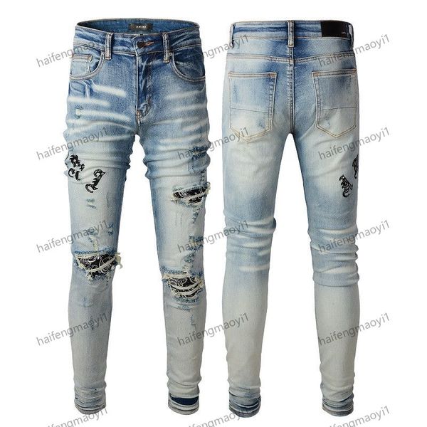 2J24 2023 Nouveaux arrivants pour hommes Am2 Designer de luxe Amirly Denim Amirs Amiiri Purple Am2 Jeans trous Am pantalon Amari Amill Jean Coolguy Biker Pantal