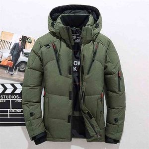 Mannen naar beneden hoge kwaliteit dikke warme winterjas met hooded dikke eend parka jas casual slanke overjas met veel zakken heren 210910