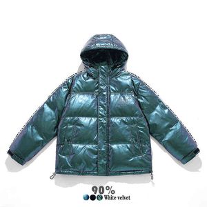 Hommes doudoune hiver nouveau court à capuche brillant épaississement tendance duvet de canard chaleur mode décontracté ample doudoune hommes G1115