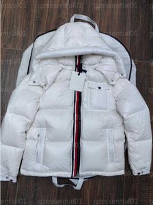 Hommes Down Monclears Veste Femmes Hiver Tops Blanc Downs Manteau Tricolore Rayé Sangle Goose-down Chaud Coupe-Vent Designer Vêtements Puffer Vestes