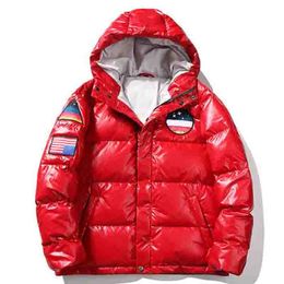 Hommes Vers Le Bas Parka Hommes Casual Sport Veste Hommes Lettre Motif Épais Chaud Parkas Hiver Mode Nouveau À Capuche Coupe-Vent Manteau 6 Couleurs Taille S-3XL