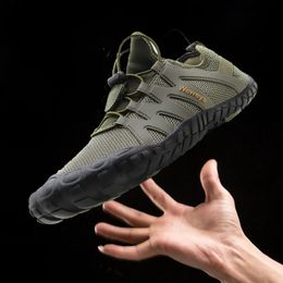 Mannen kleden casual weweya sneakers op blote voeten schoenen minimalistische schoen buiten wandeltrainer schoeisel comfortabel groen plus