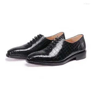 Zapatos de vestir para hombre Ouluoer, zapatos de boda de cocodrilo con cordones, formales de negocios 12369