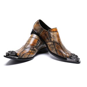 Chaussures habillées pour hommes Marron Cuir véritable Chaussures pour hommes Chaussures à bout pointu Chaussures d'affaires Sepatu Pria pour homme