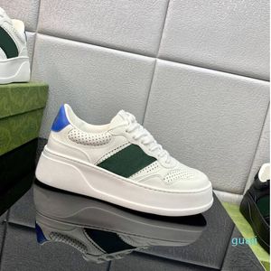 Hombres Zapatos de vestir moda Casual dama con cordones diseñador zapatilla de deporte cuero blanco negro mujeres gimnasio Parte inferior gruesa Entrenadores plataforma para mujer sneake