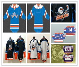 AHL San Diego Gulls Hockey Jersey Custom Nikolas Brouillard Alex Limoges Hunter Drew Jacob Perreault Trevor Carrick Cosido Blanco Azul Negro