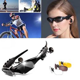 Men Earphones bril Bluetooth 4.1 Zonnebrillen Wireless hoofdtelefoon Dames sport oortelefoon met MIC-auto handvrije gaming-headset
