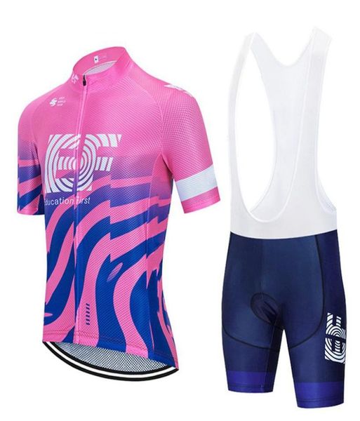 Hommes EF Education première équipe été cyclisme maillot costume à manches courtes hauts cuissard ensemble vtt vélo vêtements vélo uniformes 0301028815687