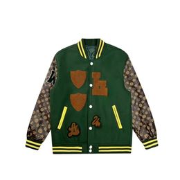 Männer Stickerei Unisex Mode Übergroße Hip Hop Varsity Baseball Jacke Leder Hülse Hallo Straße Lose Fit Letterman Mantel Oberbekleidung g2