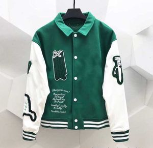 Hommes broderie unisexe mode surdimensionné hip hop varsity veste de baseball manches en cuir salut rue coupe ample letterman manteau vêtements d'extérieur uz6z