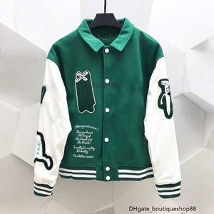 Hommes Broderie Mode Unisexe Surdimensionné Hip Hop Varsity Baseball Veste Manches En Cuir Hi Street Loose Fit Letterman Manteau Survêtement Gh 4 OLBU