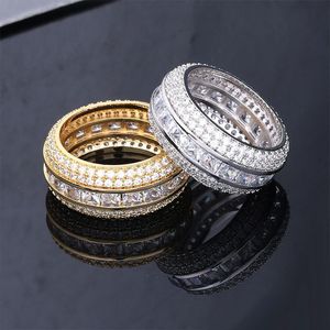 Hommes bagues de fiançailles de mariage mens glacé bague or argent amour bague diamant bague de luxe Designer bijoux bagues homme accessoires de mode