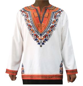 Camisetas étnicas Dashiki para hombre 2017, camiseta Vintage con estampado Floral tradicional para mujer, camisetas ajustadas bohemias de manga larga para mujer, Tops