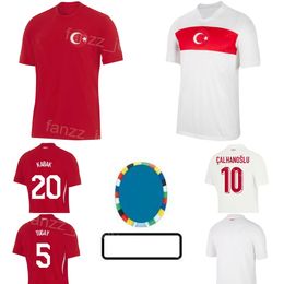 Men Euro Cup Soccer Turkije 14 Yunus Akgun Jerseys 24/25 Nationaal Team 16 Ismail Yuksek 17 Arda Guler 6 Orkun Kokcu 18 Mert Muldur 19 Kenan Yildiz voetbalshirtpakketten