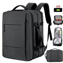 Mannen uitbreidbare rugzak USB opladen mannelijke laptop bagpack grote capaciteit waterdichte zakenreizen back pack luggagetas mochila 240420