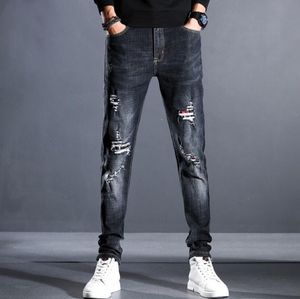 Hot Men Distressed Ripped Skinny Jeans Mode Mens Jeans Slanke Motorfiets Moto Biker Causal Mens Denim Broek Hip Hop Mannen Jeans