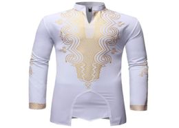 Hommes mode design africain décontracté à manches longues chemise blanche hommes robe chemise hommes chemises décontracté grande taille harujuku8304307