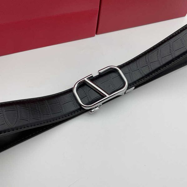 Cinturón de moda para hombre Diseñador de lujo Estampado de cocodrilo Hebilla automática Cinturones de negocios Ancho 3.5 CM Jeans para adolescentes Cinturón informal 100-130 cm