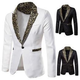 Moda masculina blazers jaqueta casacos casuais outono masculino luxo blazers preto branco cor sólida outwears wedding255q