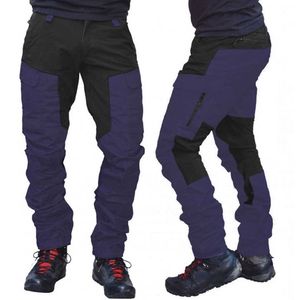 Hommes Mode Pantalons décontractés Hommes Poches latérales Pantalons Hommes Mode Couleur Bloc Multi Poches Sports Long Cargo Pantalon Pantalon de travail Pantalon Y0811