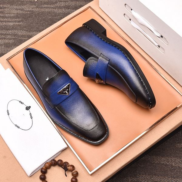 Hombres Diseñador de moda Zapatos de cuero de estilo británico Punta estrecha Boda de negocios Vestido de lujo formal Zapatos Hombre Pisos cómodos Tamaño de zapato 38-45