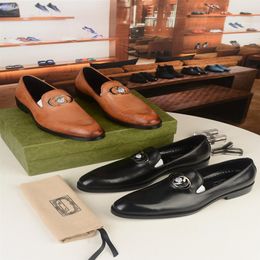 Zapato Formal de moda para hombre, zapatillas de deporte de cuero dividido negro, calzado de negocios, zapatos de traje, zapatos cómodos de vestir de lujo, talla adolescente 38-243G