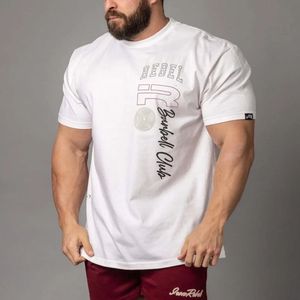 Fashion Mode de haute qualité 100% coton à manches courtes gymnase t-shirts hommes fitness muscle sport tee-shirts 240513
