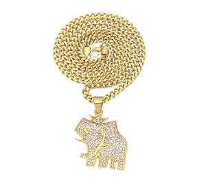 Collier Hip Hop Hop Hop en acier inoxydable Gold plaqué CZ Elephant Pendant Collier pour hommes Femmes Nice Gift Nl60380947936895870