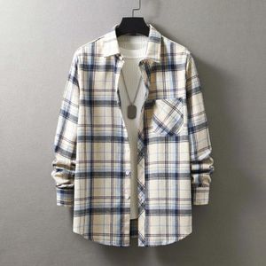 Hommes mode chemise en flanelle à carreaux à manches longues homme poche Buffalo chemises à carreaux bouton imprimé Harajuku chemise à carreaux pour hommes XXL 240102