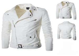 Men Fashion Pu Leather Jacket Spring herfst Nieuwe Britse stijl Men Lederen jas Motorfiets jas mannelijke jas zwart wit M3XL2871588