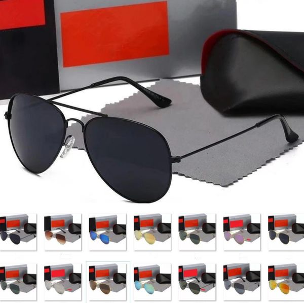 Hommes Fashion Ray Classic Sunglasses 2022 Luxury Designer Bands Metal Frame Designers Sun Glasses With Case