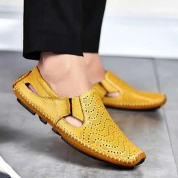Men Fashion Sandals Leather Plus Size 45 46 47 Casual slip-on zomerschoenen 5 kleuren 38-47 88 1915 38- 191