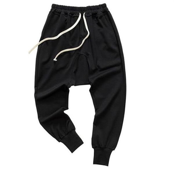 Hombres Estilo de moda Hip Hop Pantalones Danza Harem Pantalones de chándal Drop Crotch Parkour Track Pantalones cónicos 248e