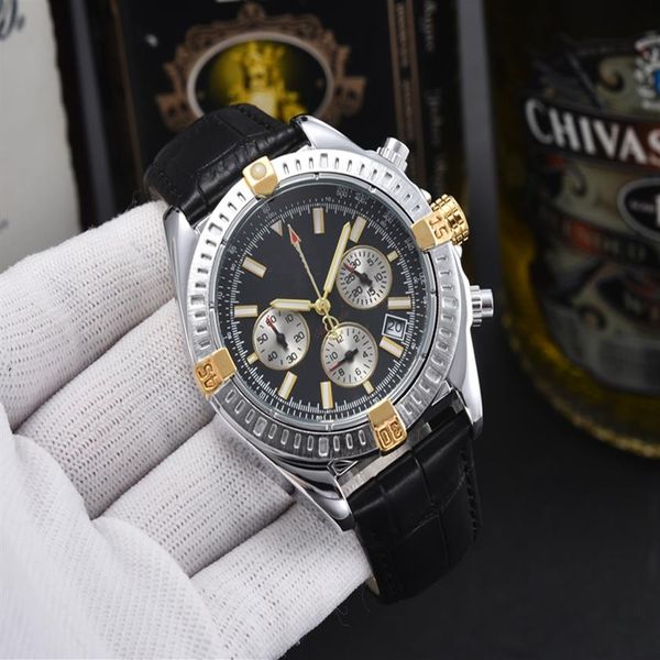 Relojes de pulsera de moda para hombre, reloj de lujo de cuero NAVITIMER 1884, cronógrafo de buceo deportivo, 42mm, automático 297a